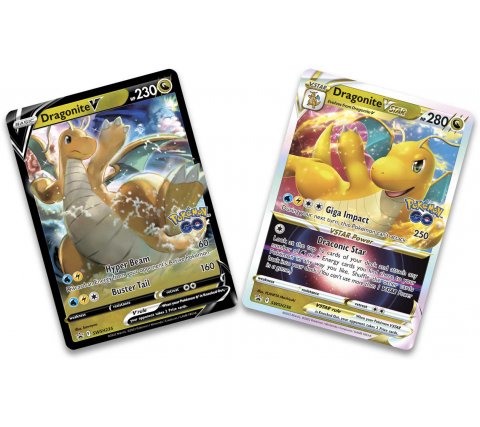 Sealed Pokémon TCG Dragonite VSTAR Collection featuring Dragonite V, Dragonite VSTAR promo cards, and oversized foil card."