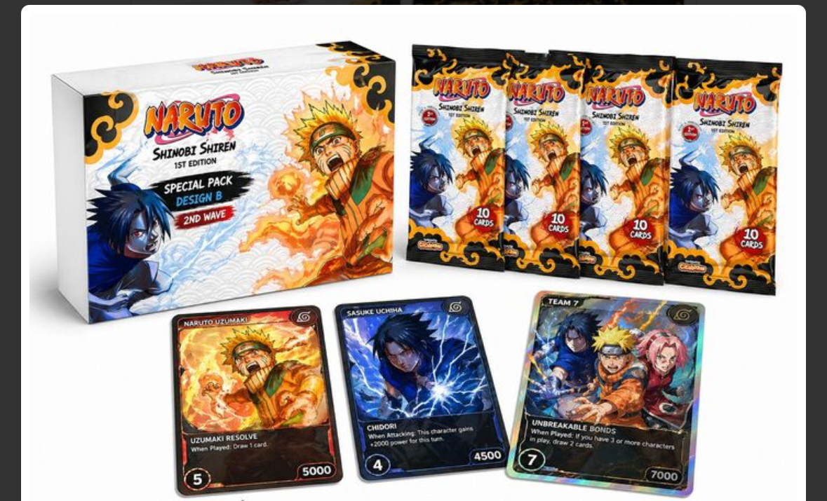 naruto mythos tcg - set 2 shinobi shiren 1st edition pack design B 1st wave