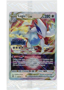 Sealed oversized Lugia VSTAR promo card from Pokémon Sword & Shield Astral Radiance, featuring official Pokémon stamped logo."